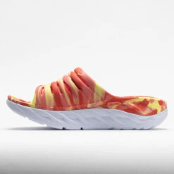 HOKA Ora Recovery Slide Swirl Unisex Yellow Pear/Fiesta -Wayfinder Shoe Shop 570558 1