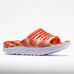 HOKA Ora Recovery Slide Swirl Unisex Yellow Pear/Fiesta -Wayfinder Shoe Shop 570558 5